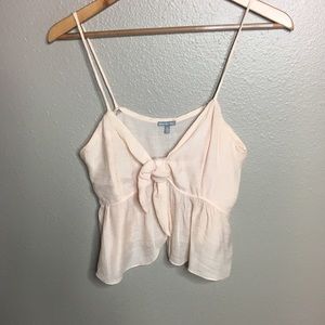 Light Pink Knotted Crop Tank